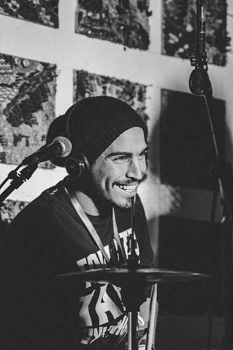 musical instrument unknown person playing drums black-and-white